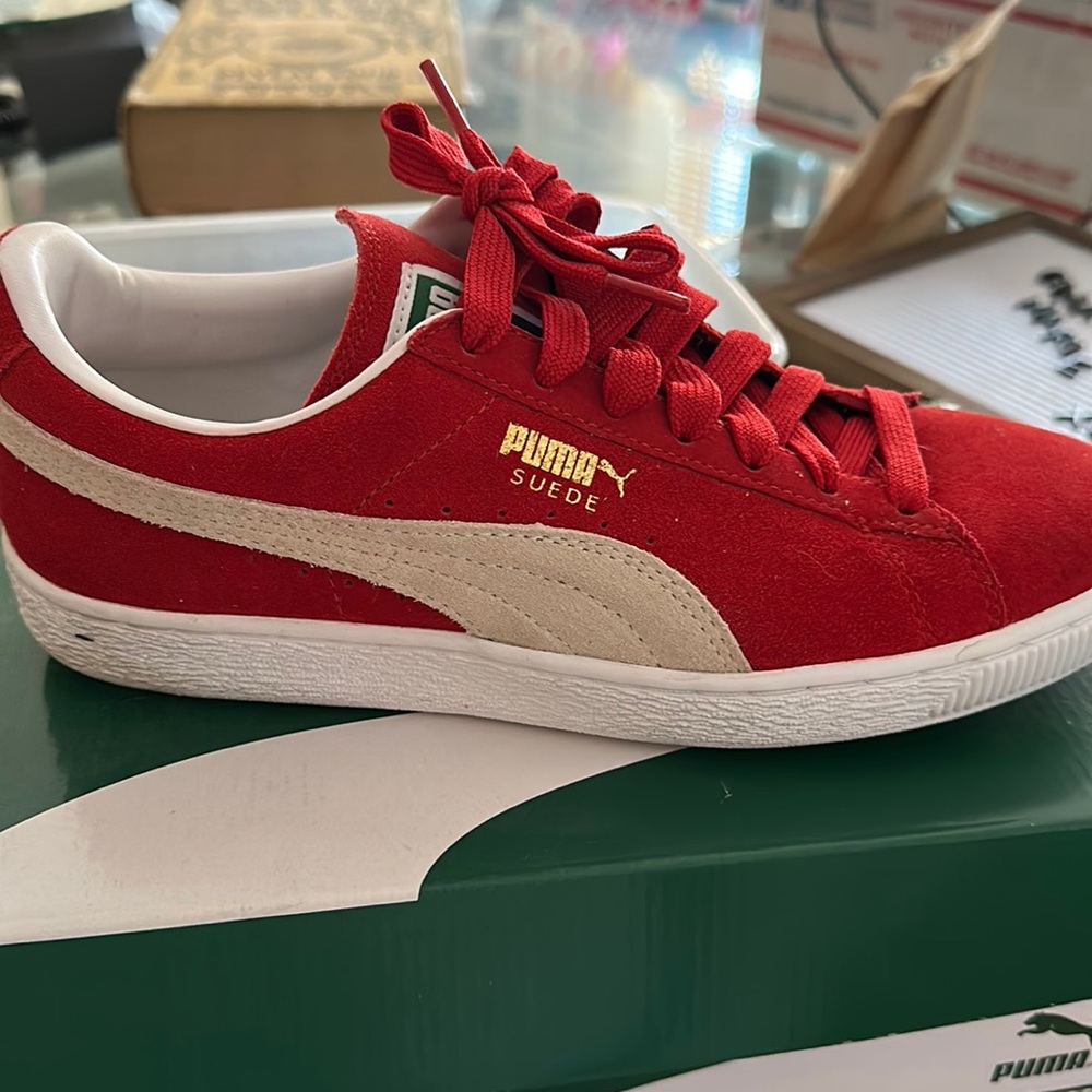 Puma Suede Classic Sneakers in Red and Cream